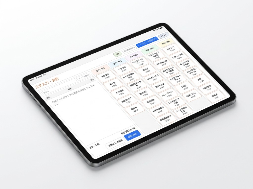 街のPOSレジ・販売管理システムのiPadレジ画面